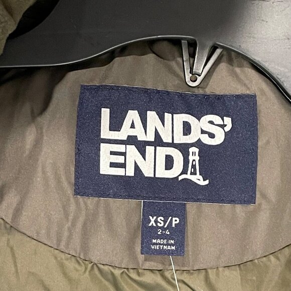 NWT Lands' End Women's 600 Down Winter Long Coat w Hood Forest Moss XS Petite - Picture 5 of 13
